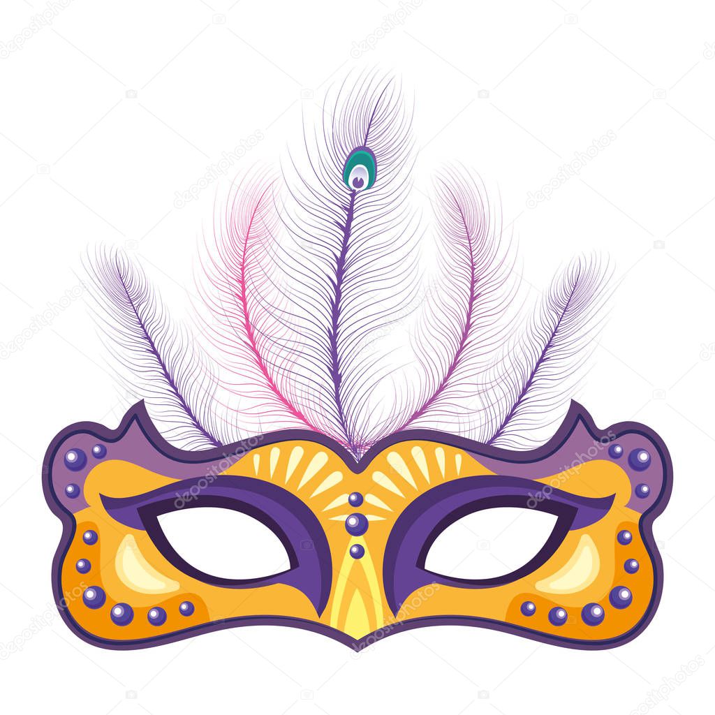 mask with feather