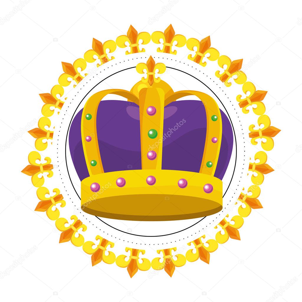 bejeweled crown round icon