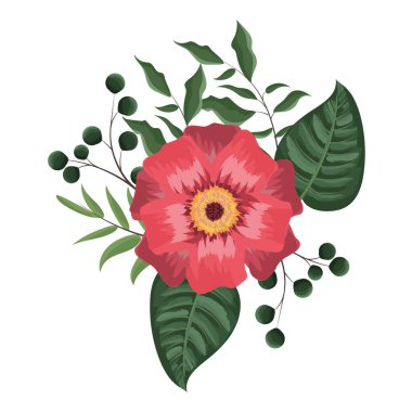 Bahar çiçekleri yaprakları ile