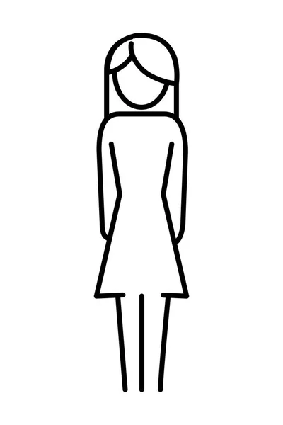 Mulher pictograma desenhos animados — Vetor de Stock