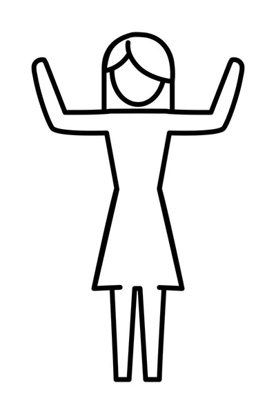 Vrouw pictogram cartoon — Stockvector