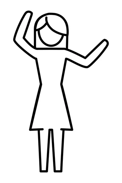 Mujer pictograma de dibujos animados — Vector de stock