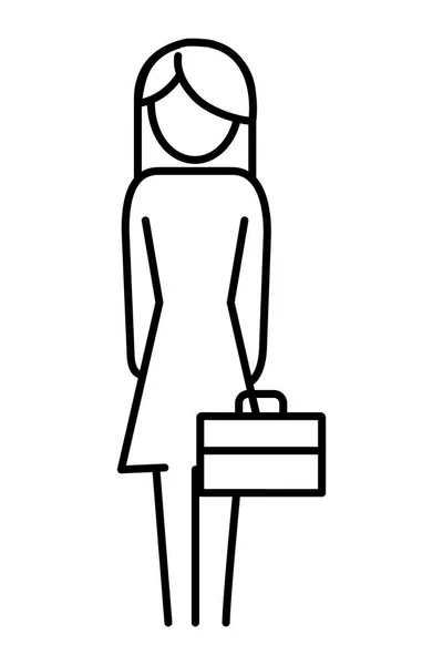 Vrouw pictogram cartoon — Stockvector