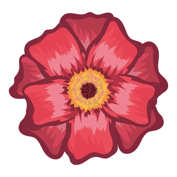 Belle fleur rose avec des feuilles — Image vectorielle