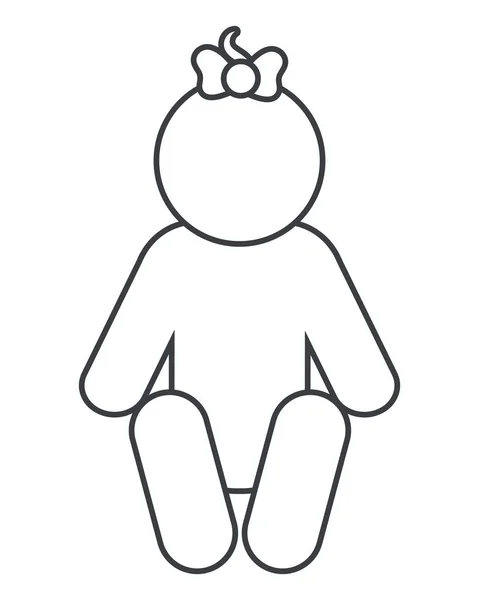 Schattige baby pictogram cartoon — Stockvector