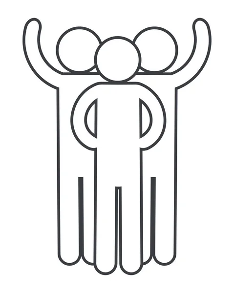 Hommes pictogramme dessin animé — Image vectorielle