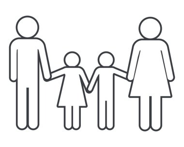 Aile piktogram çizgi film