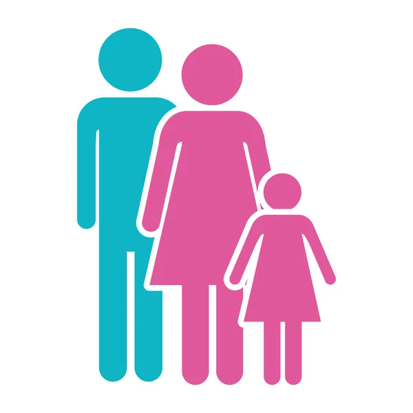 Familie pictogram cartoon — Stockvector