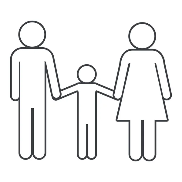 Rodinné piktogram kreslený — Stockový vektor