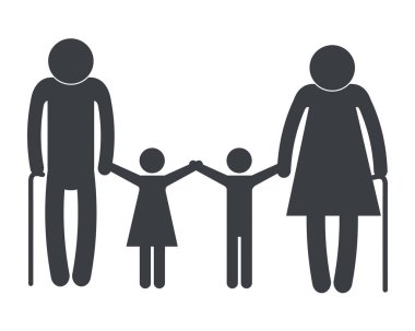 Aile piktogram çizgi film