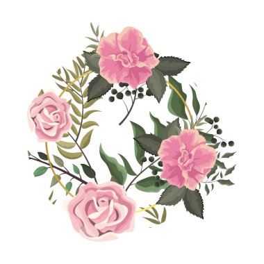 Bahar çiçekleri yaprakları ile