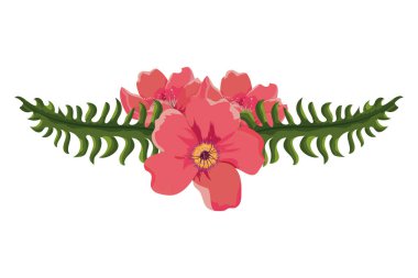 Bahar çiçekleri yaprakları ile