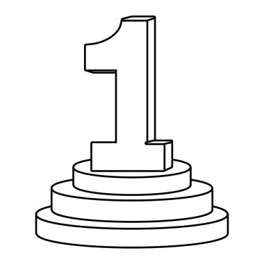 Podyumda birincilik siyah ve beyaz izole