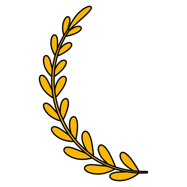 Corona de hoja de laurel aislada — Vector de stock