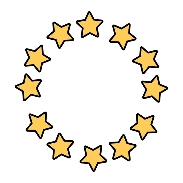 Etoiles cadre emblème rond — Image vectorielle