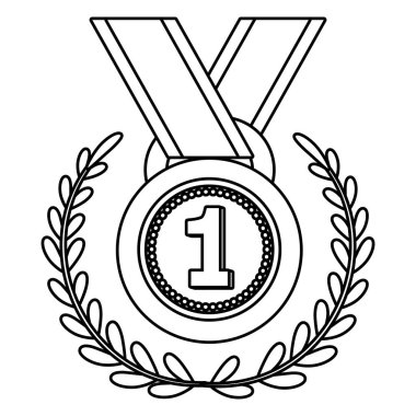 Birincilik Ödülü sembol siyah ve beyaz
