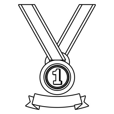 Birincilik Ödülü sembol siyah ve beyaz