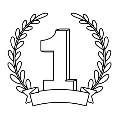 Birincilik Ödülü sembol siyah ve beyaz