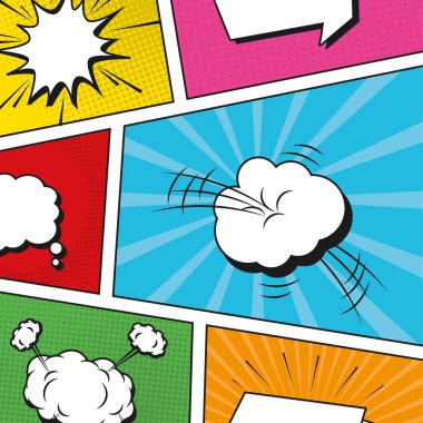 Pop art baloncuklar kare