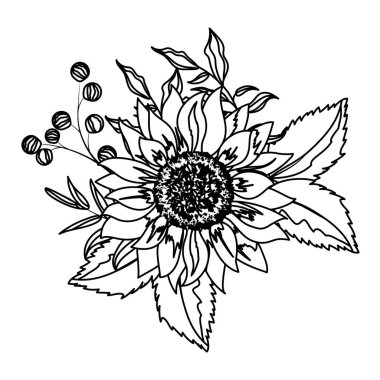 Çiçek yaprakları ile çizim