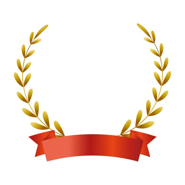 Corona con banner de cinta en blanco — Vector de stock