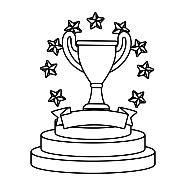 Copa trofeo con estrellas — Vector de stock