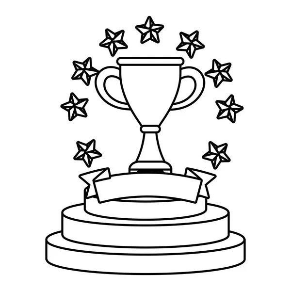 Copa trofeo con estrellas — Vector de stock