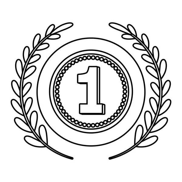 Πρώτη θέση βραβείο σύμβολο μαύρο και άσπρο — Διανυσματικό Αρχείο
