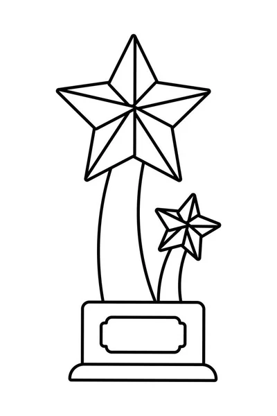 Trofeo taza estrella forma símbolo blanco y negro blanco y negro — Vector de stock