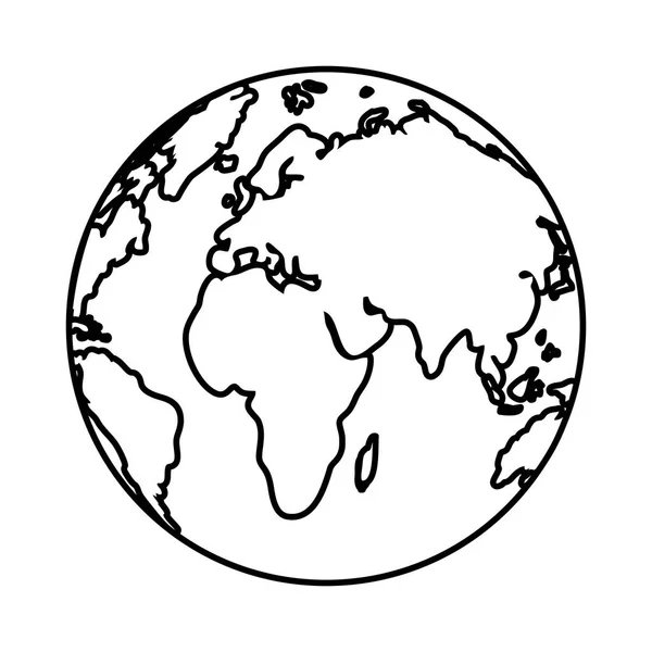 Dünya harita çizgi film — Stok Vektör