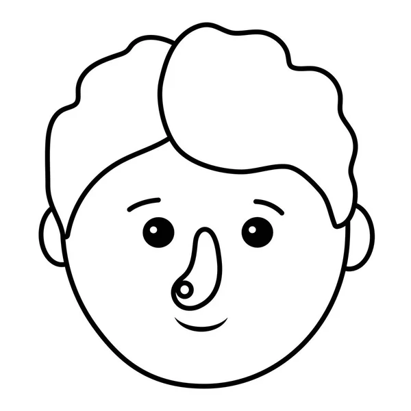 A fiatalember arca rajzfilm — Stock Vector