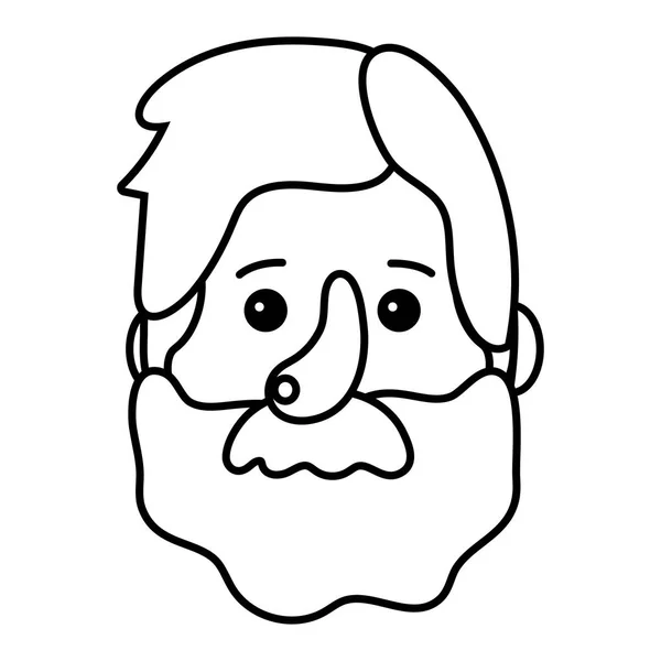 Vieil homme visage dessin animé — Image vectorielle