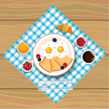 dilim ekmek ile lezzetli kızarmış yumurta