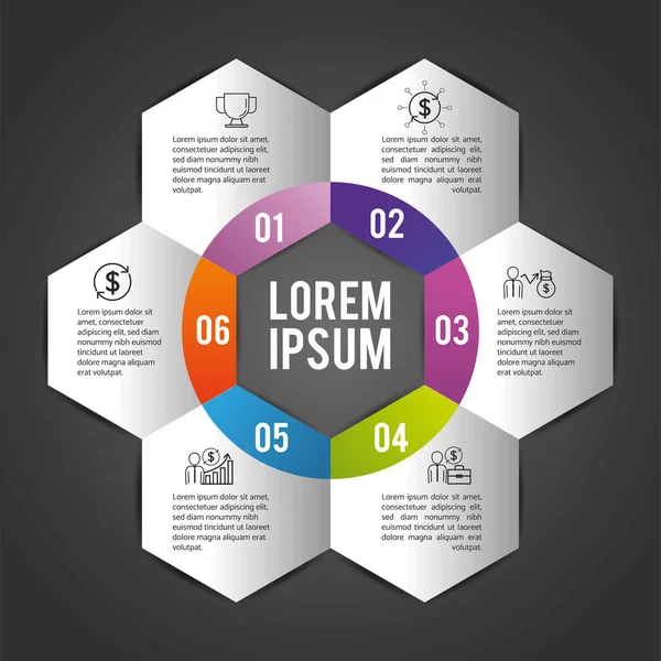 Infografischer Businessplan mit lorem ipsum — Stockvektor