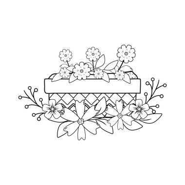 şirin çiçekler ve yapraklar pot bahçede