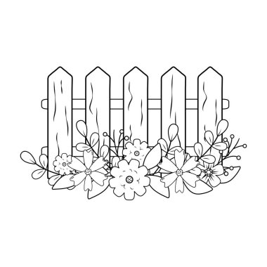 Çiçekli ahşap çit