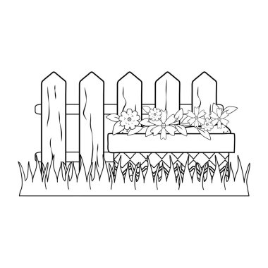 şirin çiçekler ve yapraklar ot bahçe çit sahne ile