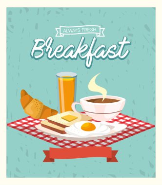 sahanda yumurta ve portakal suyu ile lezzetli breakfast