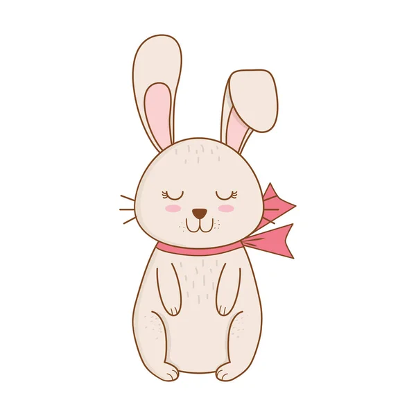 Pequeño conejo carácter de Pascua — Vector de stock