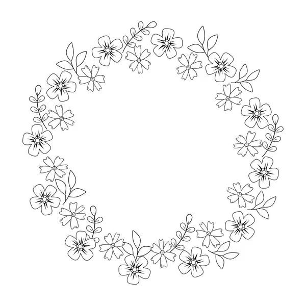 Венок из милых цветов — стоковый вектор