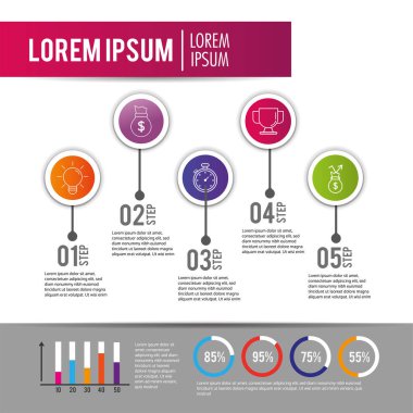 Infographic veri bilgi planı lorem Ipsum ile