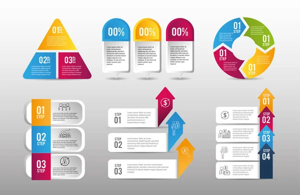 설정된 사업 infographic 데이터 전략 계획 — 스톡 벡터