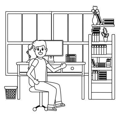 Online Eğitim adam çizgi film