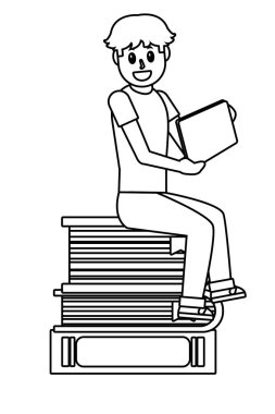 Online Eğitim adam çizgi film