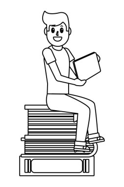 Online Eğitim adam çizgi film