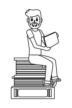 Online Eğitim adam çizgi film