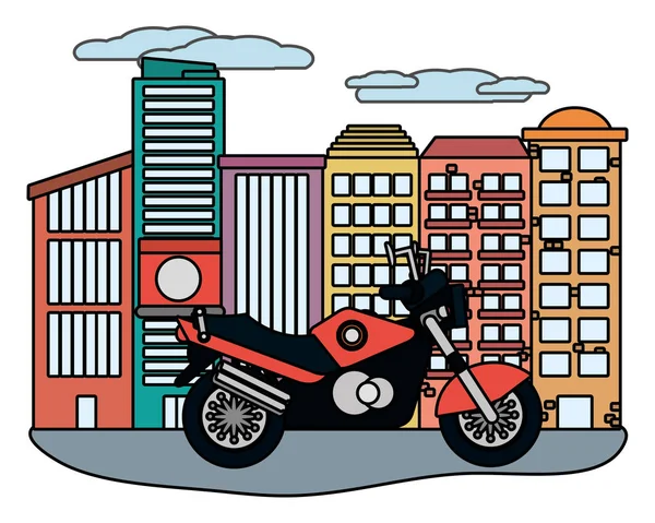 Dibujos animados de motocicleta urbana — Archivo Imágenes Vectoriales