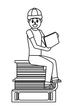 Online Eğitim adam çizgi film