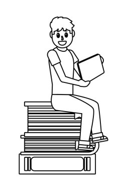 Online Eğitim adam çizgi film