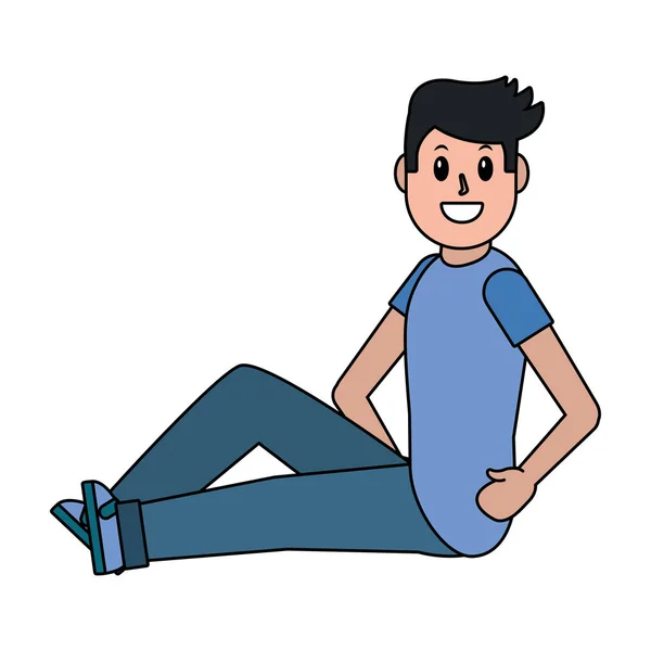 Hombre joven de dibujos animados — Vector de stock